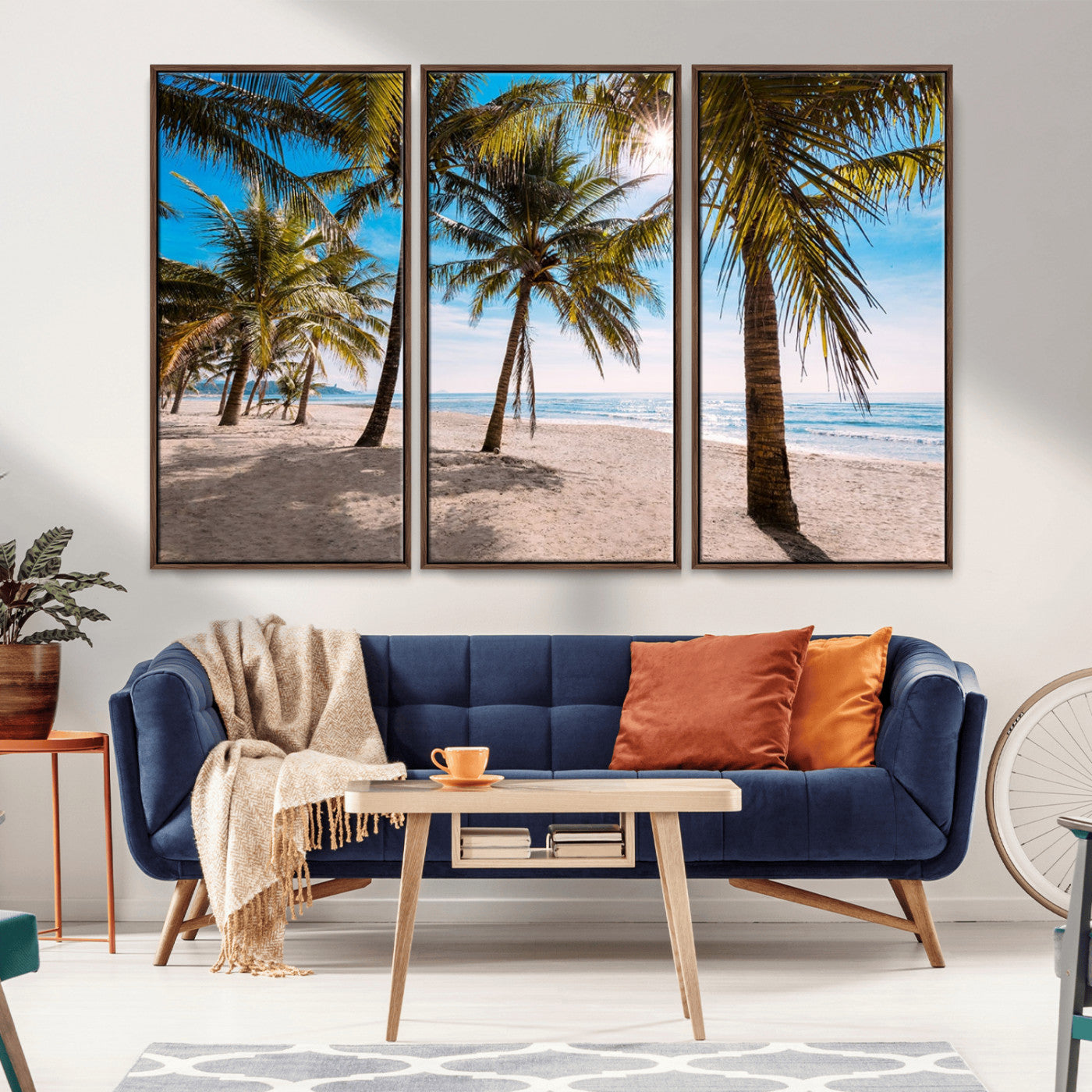MGV-FC-48X32-3P - Palm Beach Tropical Island Wall Art Canvas Print