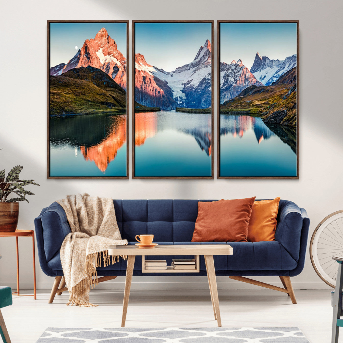 MGV-FC-48X32-3P - Landscape Mountain and Lake View Wall Art Canvas Print