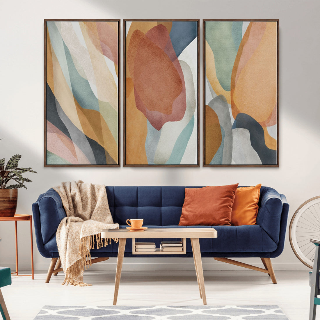 Boho Wall Art Canvas Print Set, Watercolor Boho Wall Art