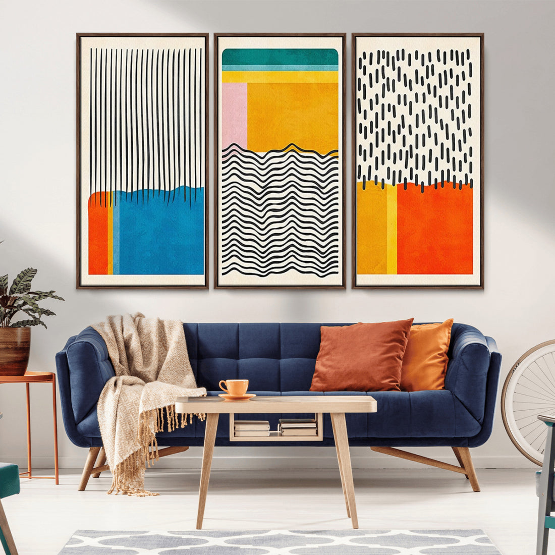 Canvas Print Wall Art Abstract Illustration Art Boho, Framed Abstract Boho Art