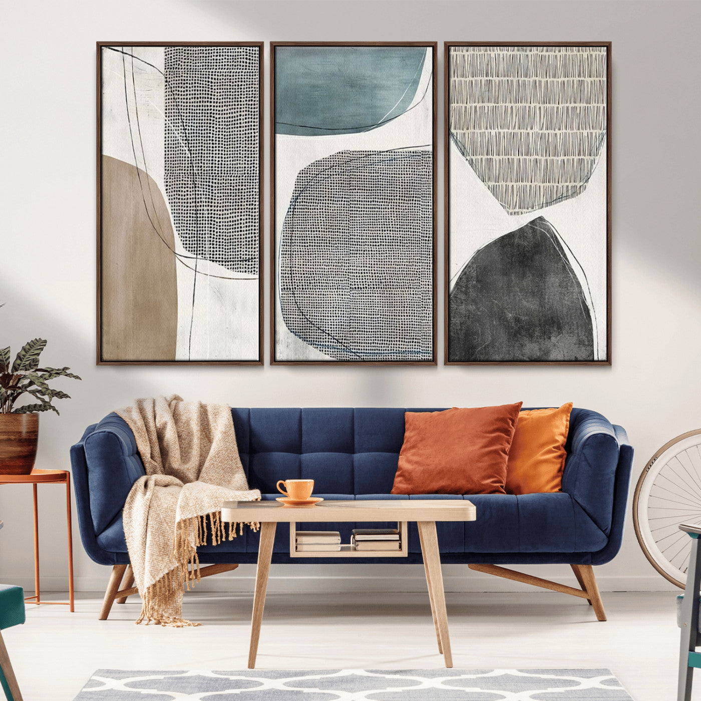 MGV-FC-48X32-3P - Canvas Print Wall Art Abstract Art Boho, Framed Boho Decor Canvas Print