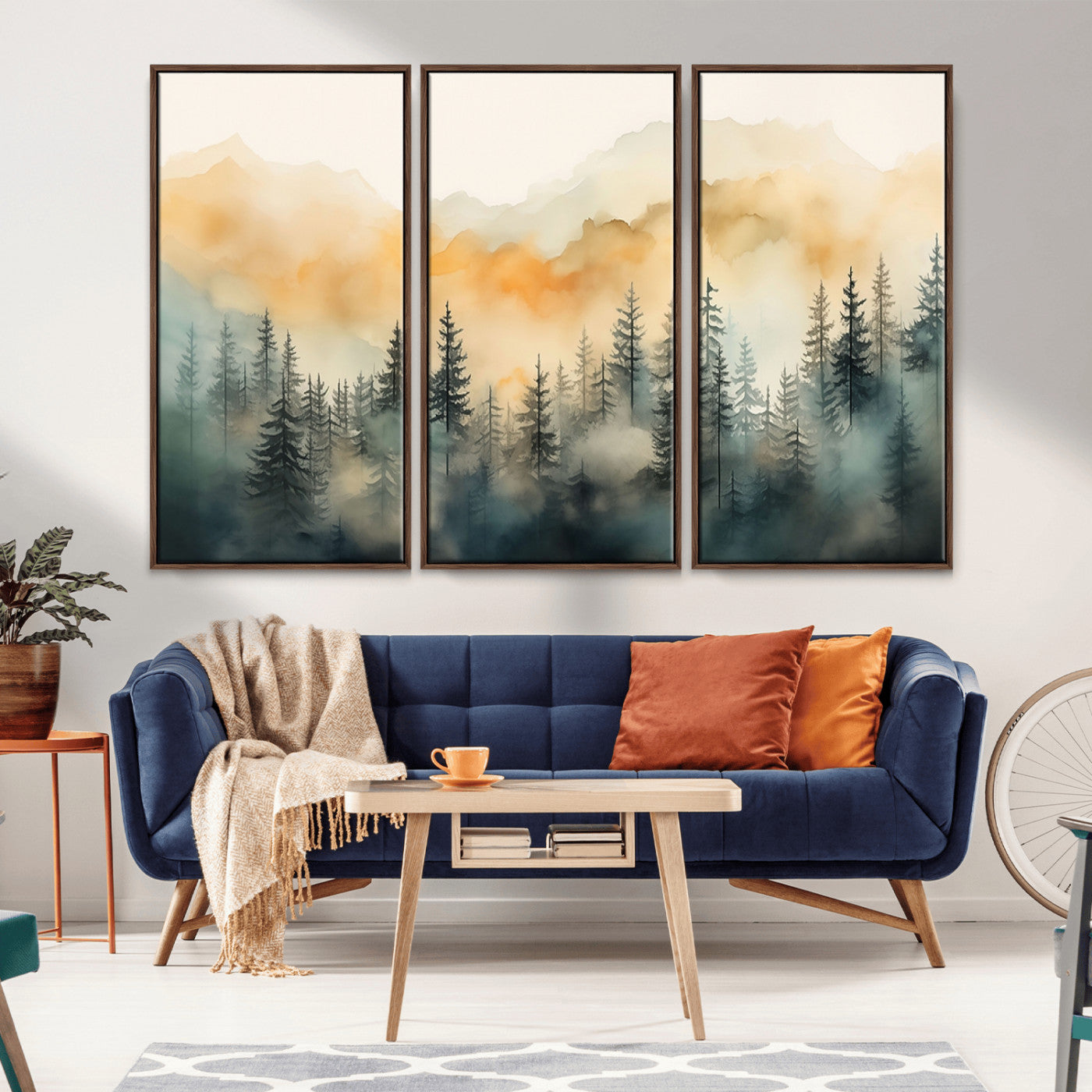 34155-MGV-CV-36X24-Abstract Forest Print - Mountain Wall Art | Autumn Landscape Canvas Print for Living Room, Bedroom, or Office | Large Wall Art Decor