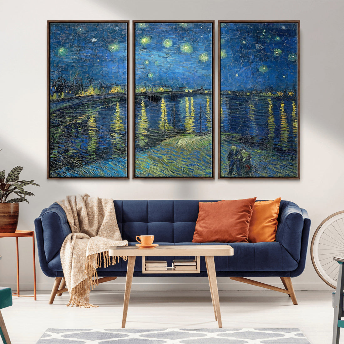 Vincent van Gogh Starry Night over the Rhone Abstract Wall Art Canvas Print