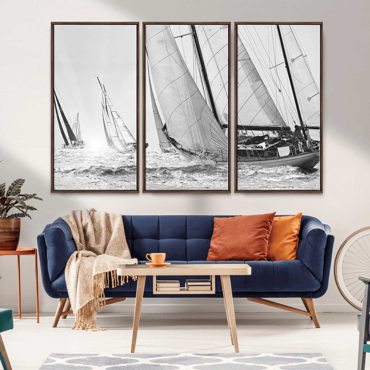 MGV-FC-48X32-3P - Yacht Sailboat Regatta Canvas Wall Art Canvas Print