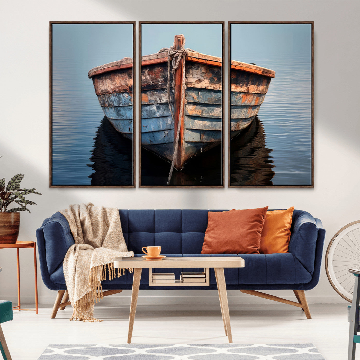 MGV-FC-48X32-3P - Stunning Vintage Boat Canvas Print | Nautical Wall