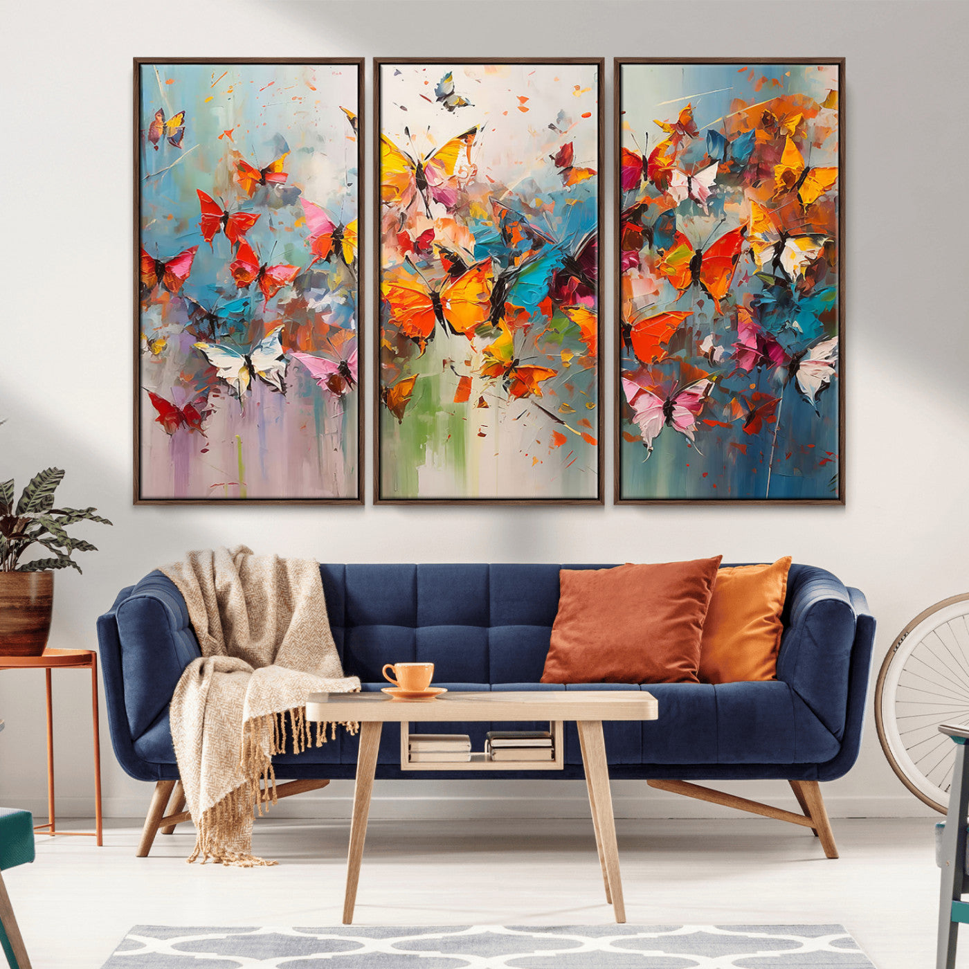 -Abstract Butterfly Wall Art Canvas Print