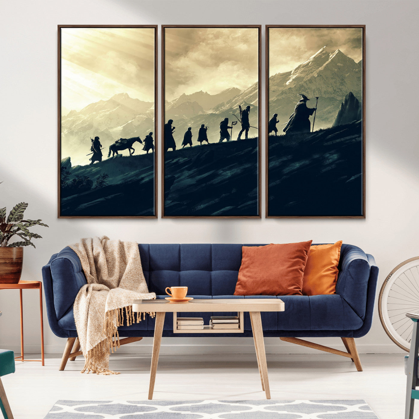 41574-MGV-CV-36X24-Lord of the Rings Silhouette Wall Art Capturing the Epic Quest Through Middle-Earth - The