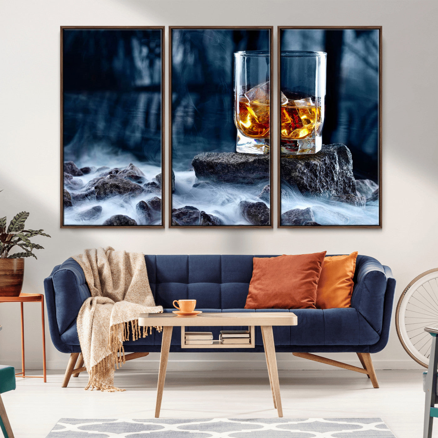 MGV-FC-48X32-3P - Whiskey Ice Wall Art Canvas Print