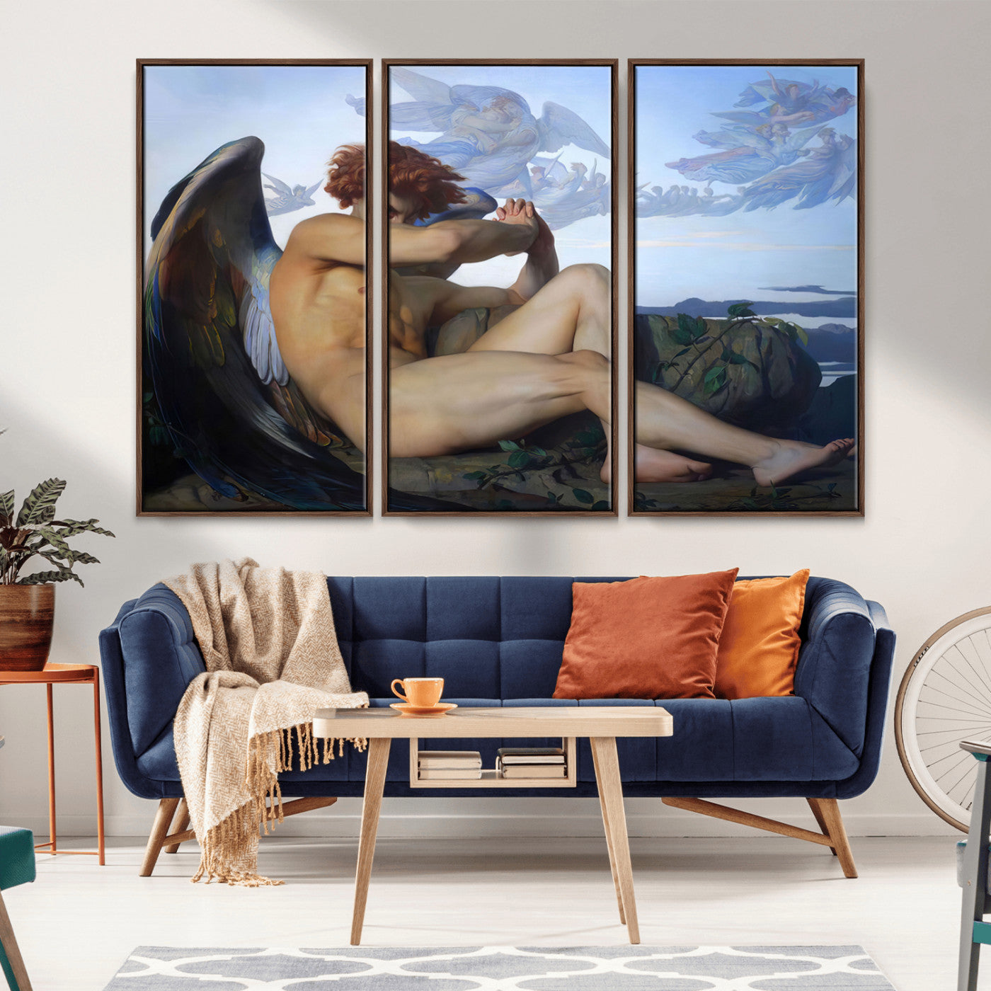 -Fallen Angel Wall Art Canvas Print – Classic Art, Framed, Ready to Hang - Alexandre Cabanel