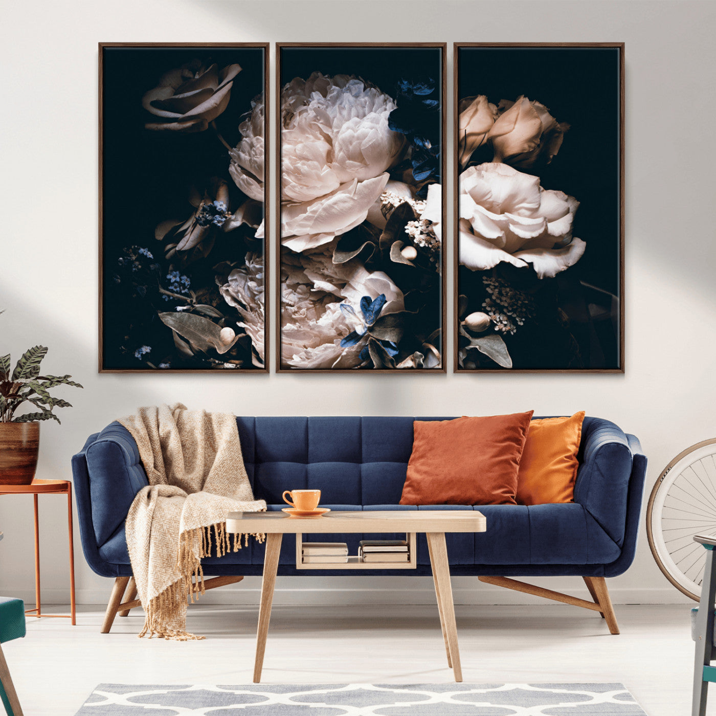 MGV-FC-48X32-3P - Pink Peonies Flowers Large Canvas Art Print