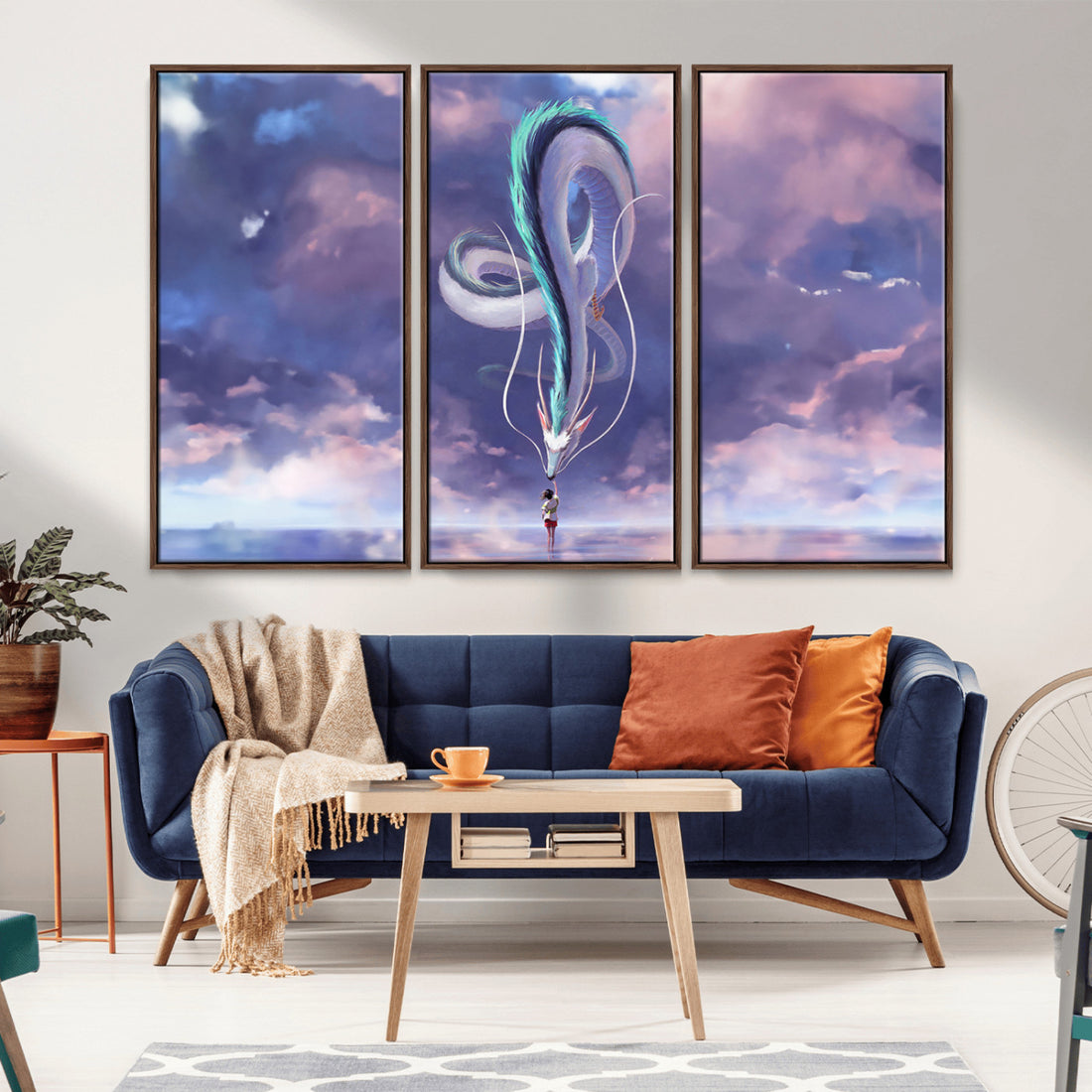 Spirited Away Haku and Chihiro Canvas Print, Anime Lover, Hayao Miyazaki Studio Ghibli