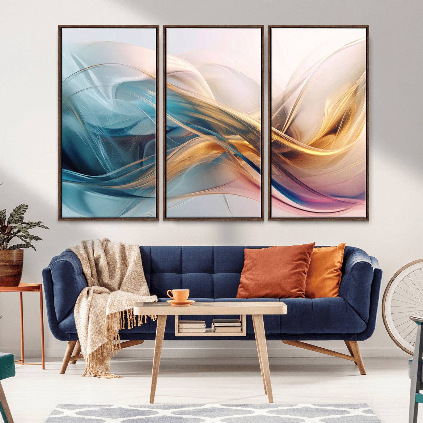 -Abstract Flowing Colors Wall Art Canvas Print