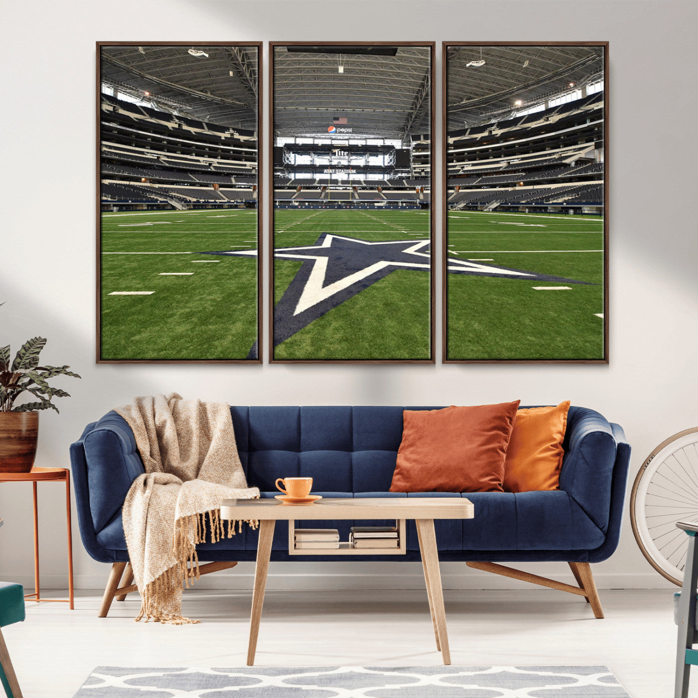 MGV-FC-48X32-3P - Dallas Cowboys Football Team Print - Arlington AT&T Stadium Wall Art Canvas Print