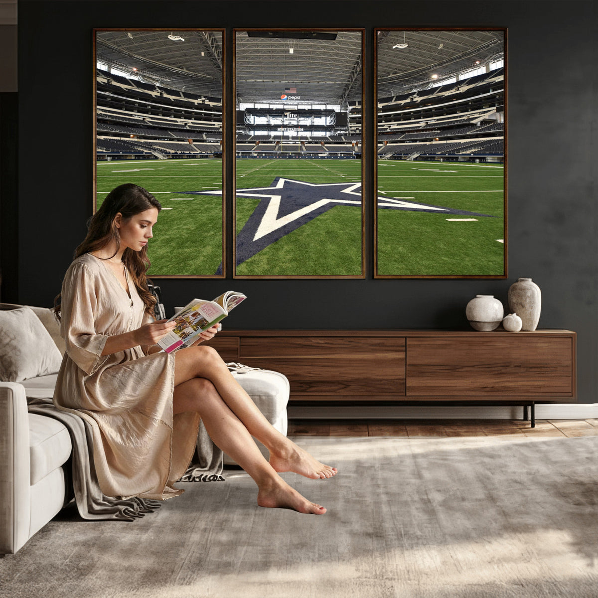 14834-MGV-CV-36X24 - Dallas Cowboys Football Team Print - Arlington AT&T Stadium