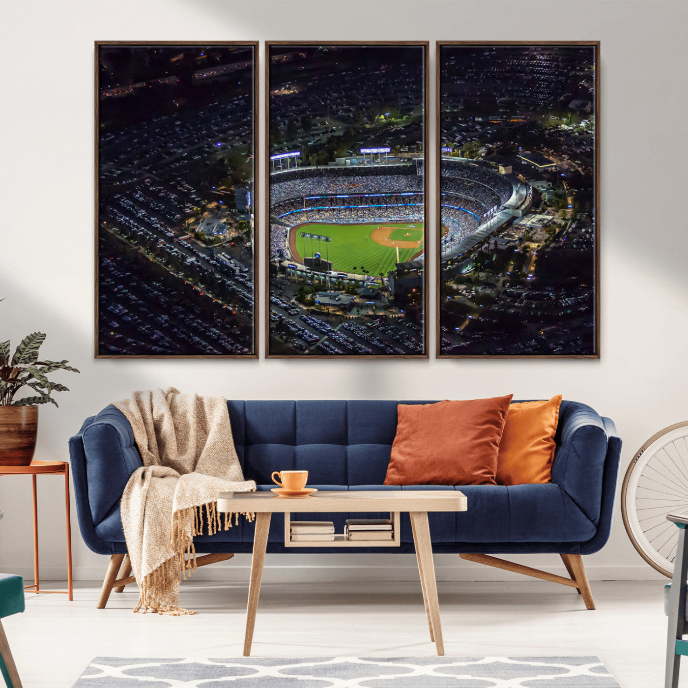 MGV-FC-48X32-3P - Los Angeles Dodgers Baseball Team Print - California Dodger Stadium Wall Art Canvas Print