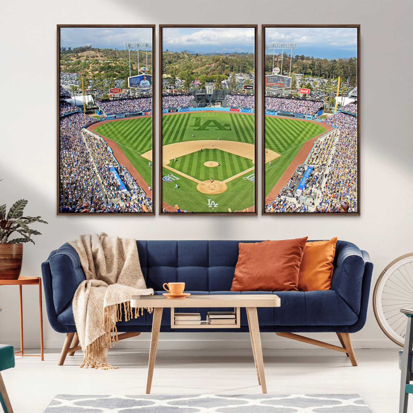 MGV-FC-48X32-3P - Citi Field Wall Art Print | 3-Panel New York Mets Baseball Stadium Canvas Print | Framed Sports Decor for Living Room, Man Cave, or Office