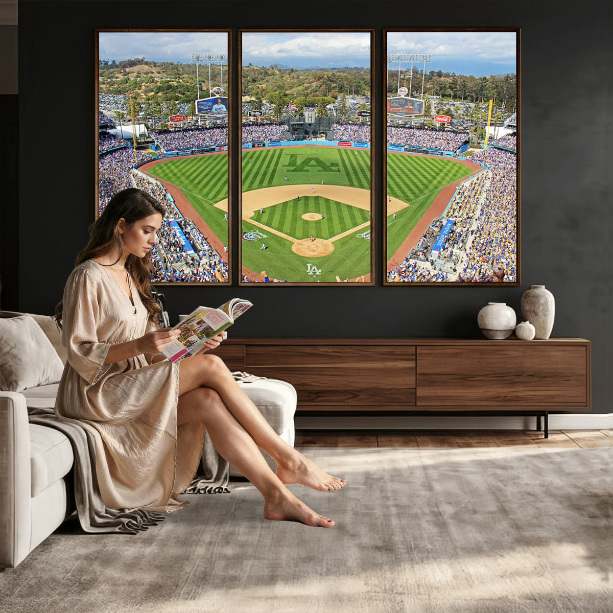 34760-MGV-CV-36X24 - Citi Field Wall Art Print | 3-Panel New York Mets Baseball Stadium Canvas Print