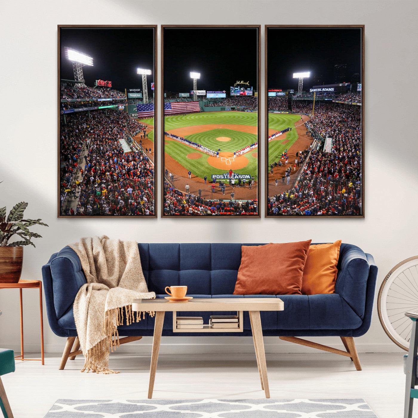 MGV-FC-48X32-3P - Fenway Park Wall Art Canvas Print | Large Baseball Stadium Canvas Print for Boston Red Sox Fans | Framed Ready-to-Hang Boston Sports Decor Artwork