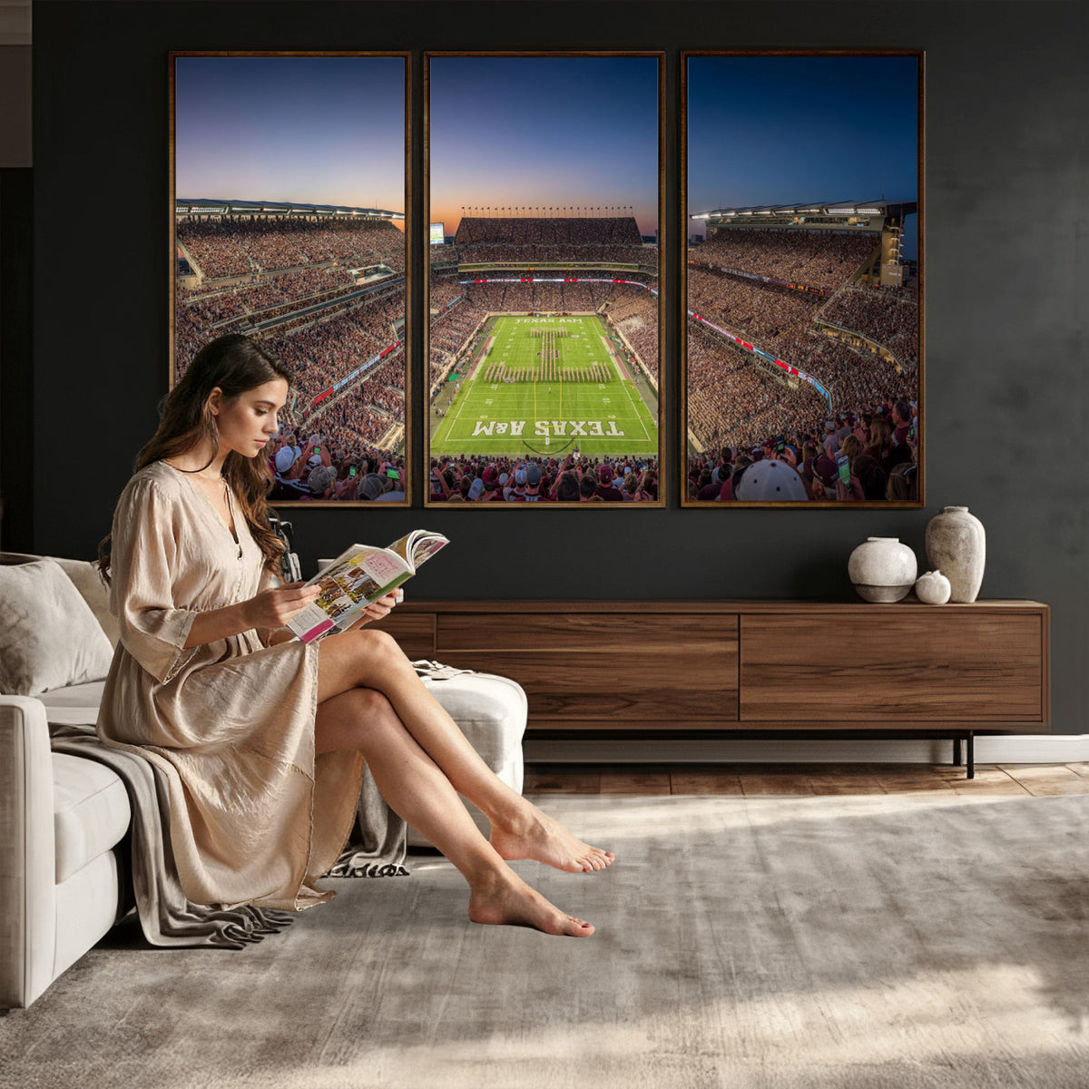 17421-MGV-CV-36X24 - Kyle Field Wall Art Print | Large Texas A&M Aggies Football Canvas Print for Sports Enthusiasts |