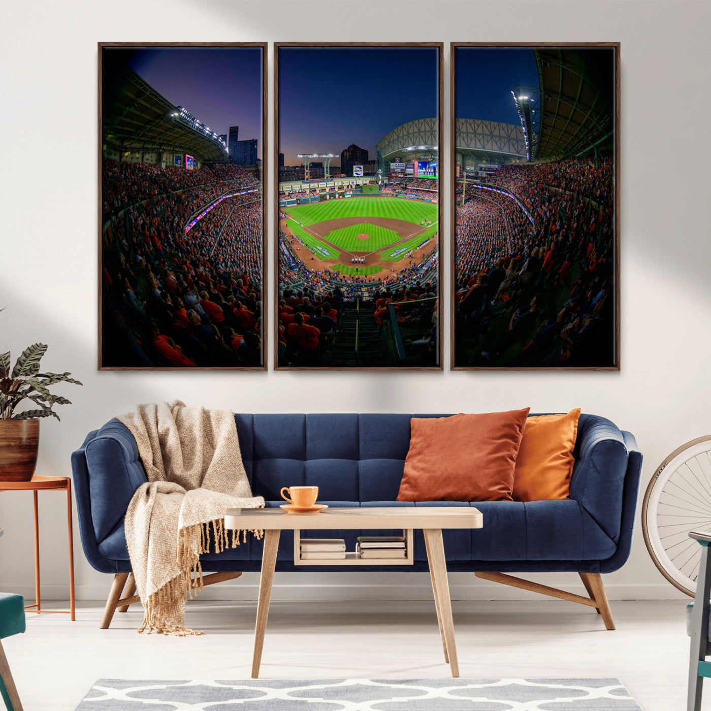 MGV-FC-48X32-3P - Houston Astros Baseball Team Print - Houston Minute Maid Park Stadium Wall Art Canvas Print