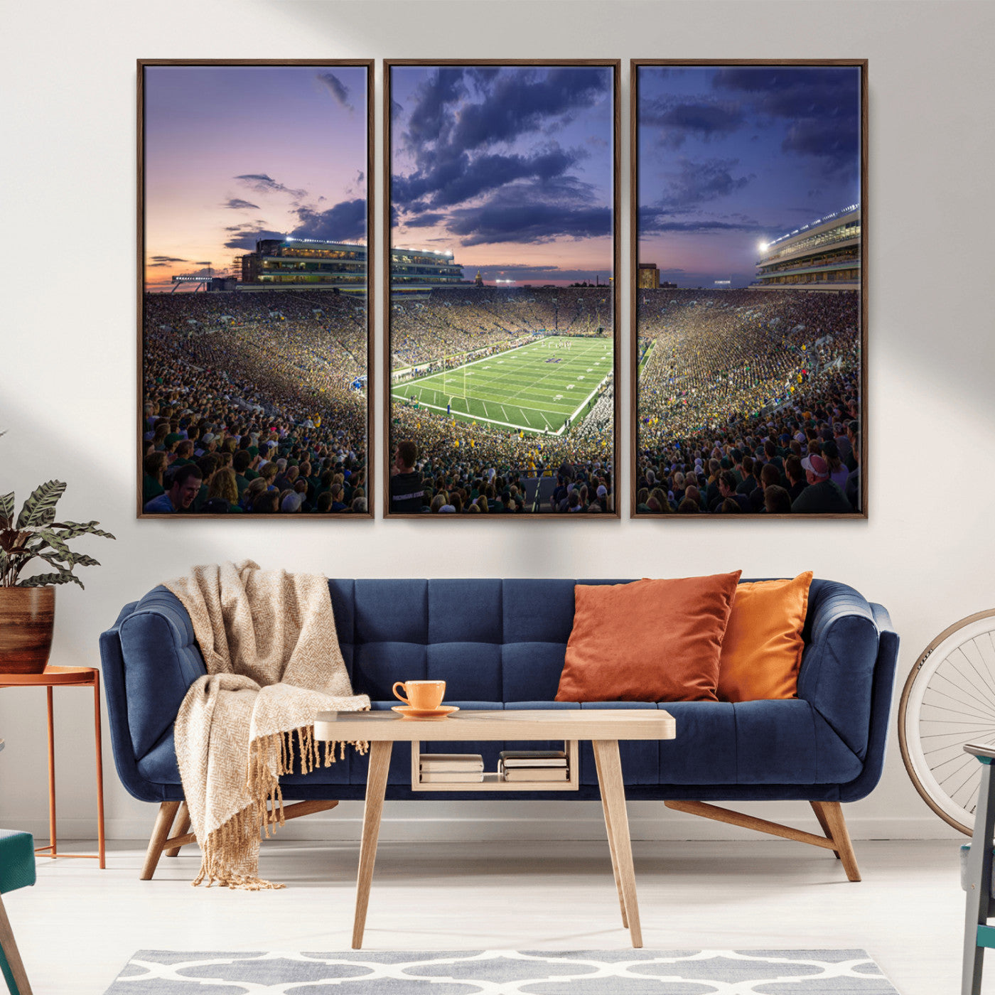 MGV-FC-48X32-3P - Notre Dame Fighting Irish Football Team Print - Notre Dame Stadium Wall Art Canvas Print