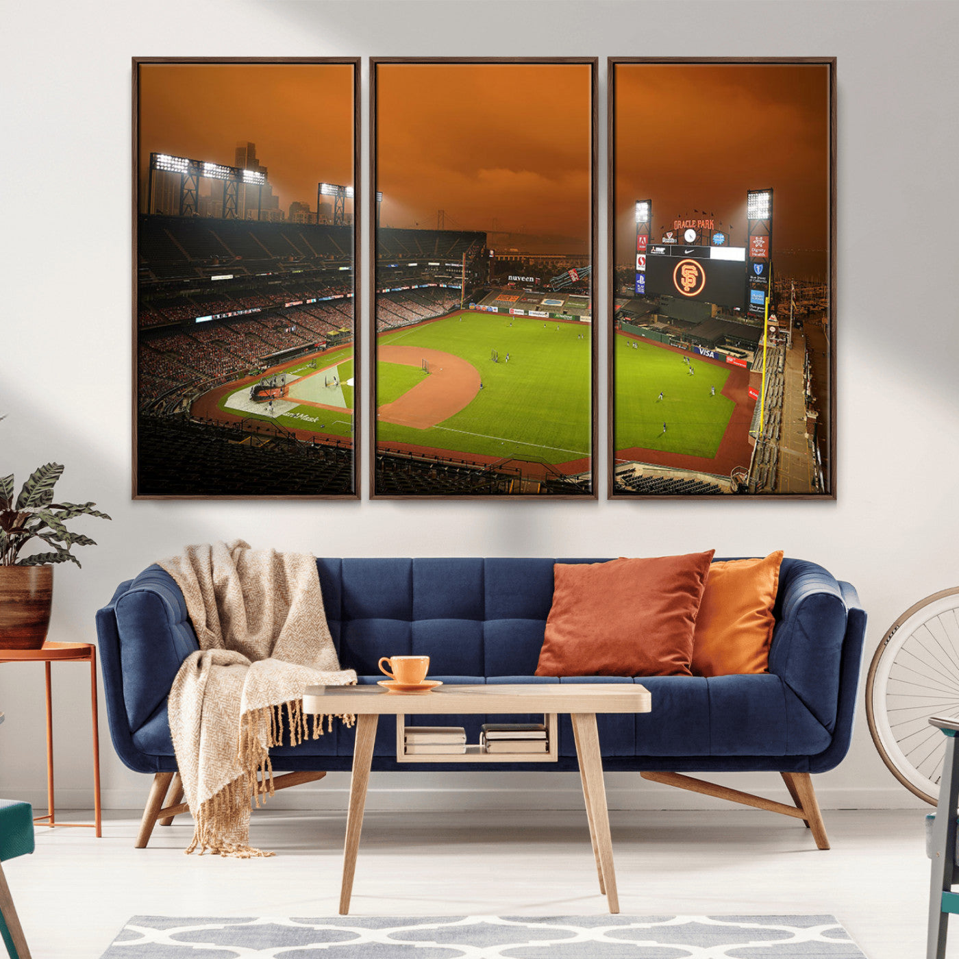 MGV-FC-48X32-3P - San Francisco Giants Baseball Team Print - Oracle Park Stadium Wall Art Canvas Print