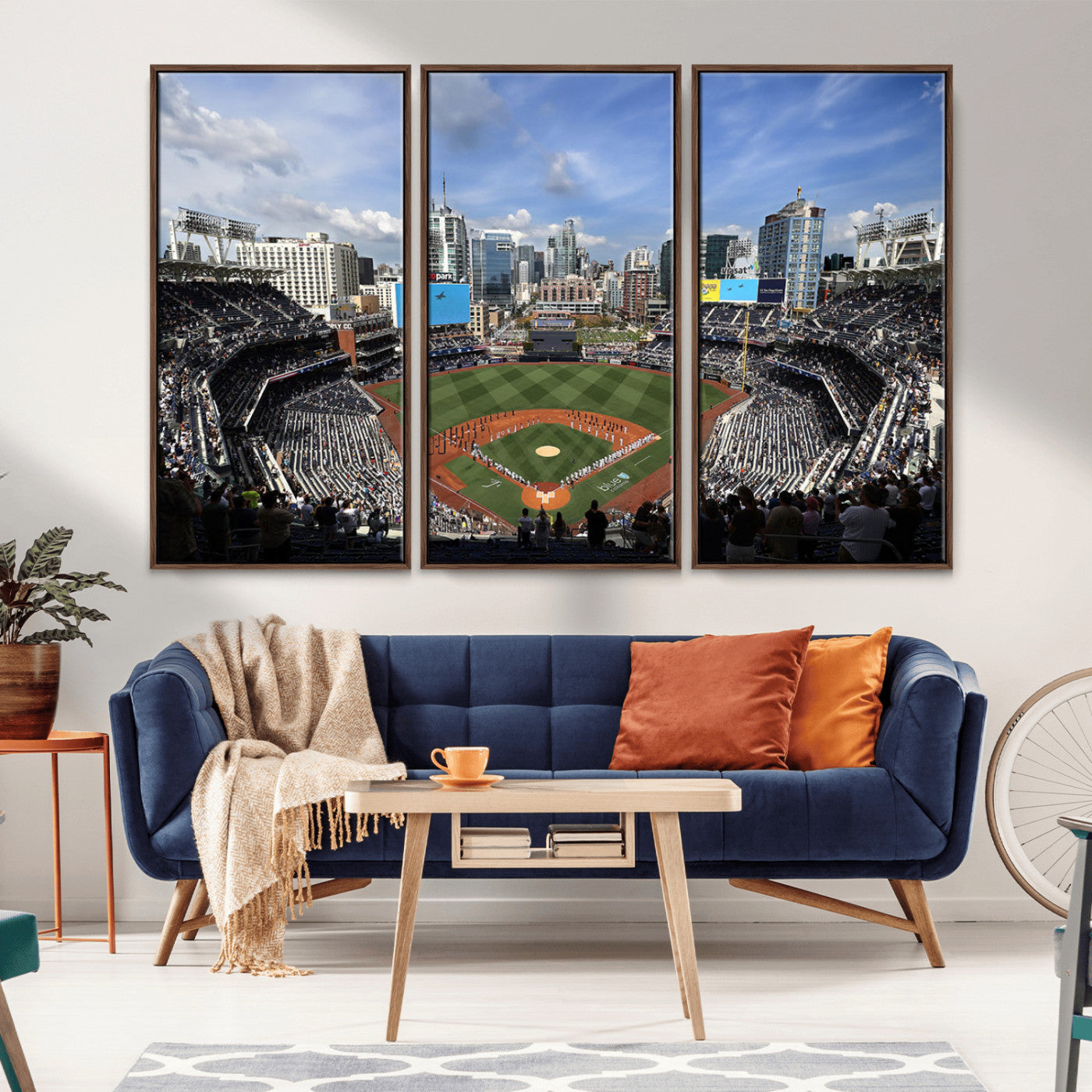 MGV-FC-48X32-3P - San Diego Padres Baseball Team Print - Petco Park Stadium Wall Art Canvas Print