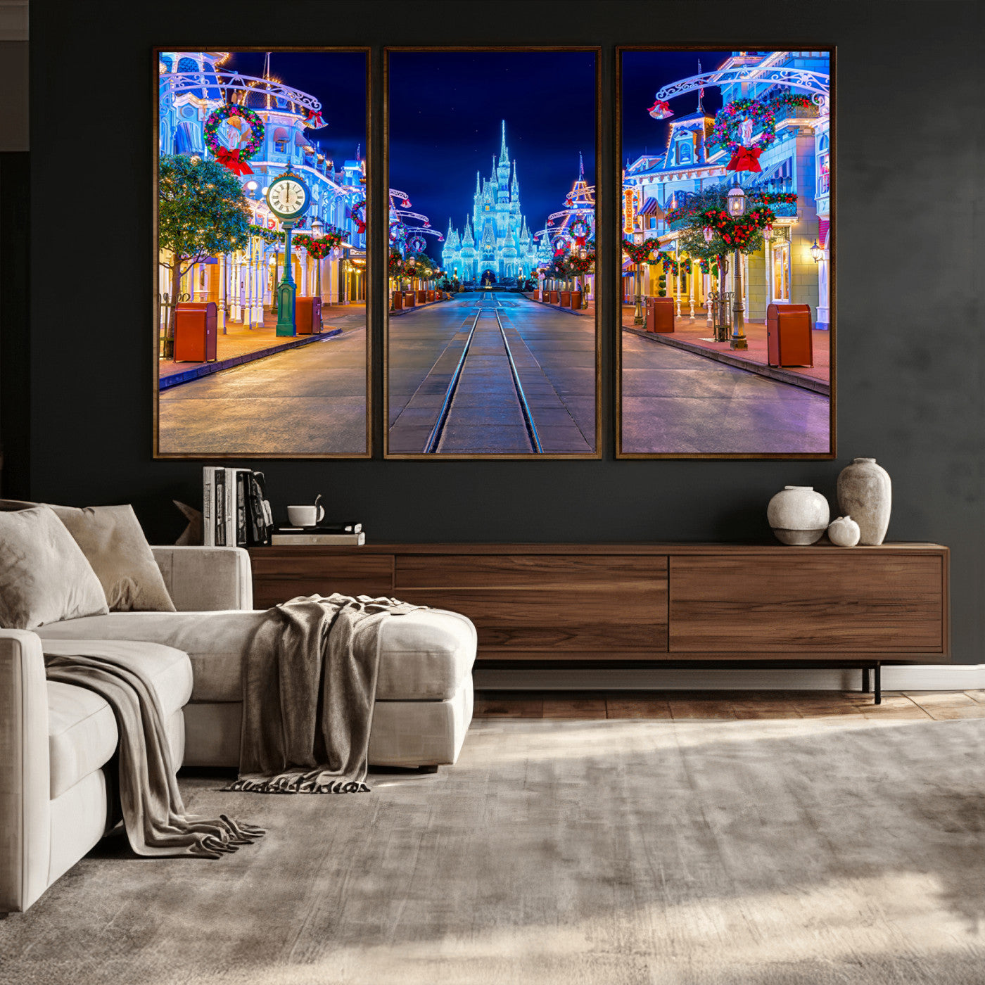 12470-MGV-CV-36X24 - Disney Wall Art | Castle Large Wall Art Disney Magic Kingdom Print for Kids Room Decoration | Disney