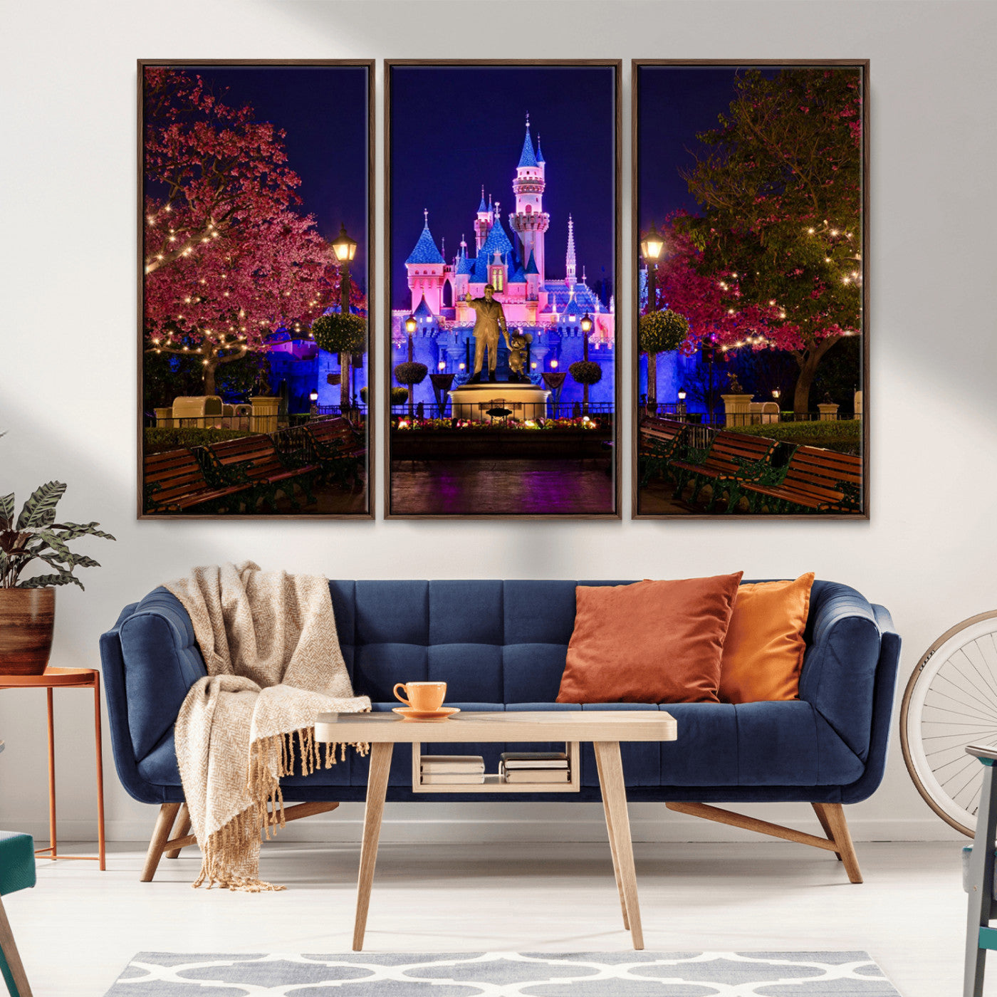 MGV-FC-48X32-3P - Castle Large Wall Art Disney Magic Kingdom Kids Room Decor - Disney World Christmas Home Decor Child