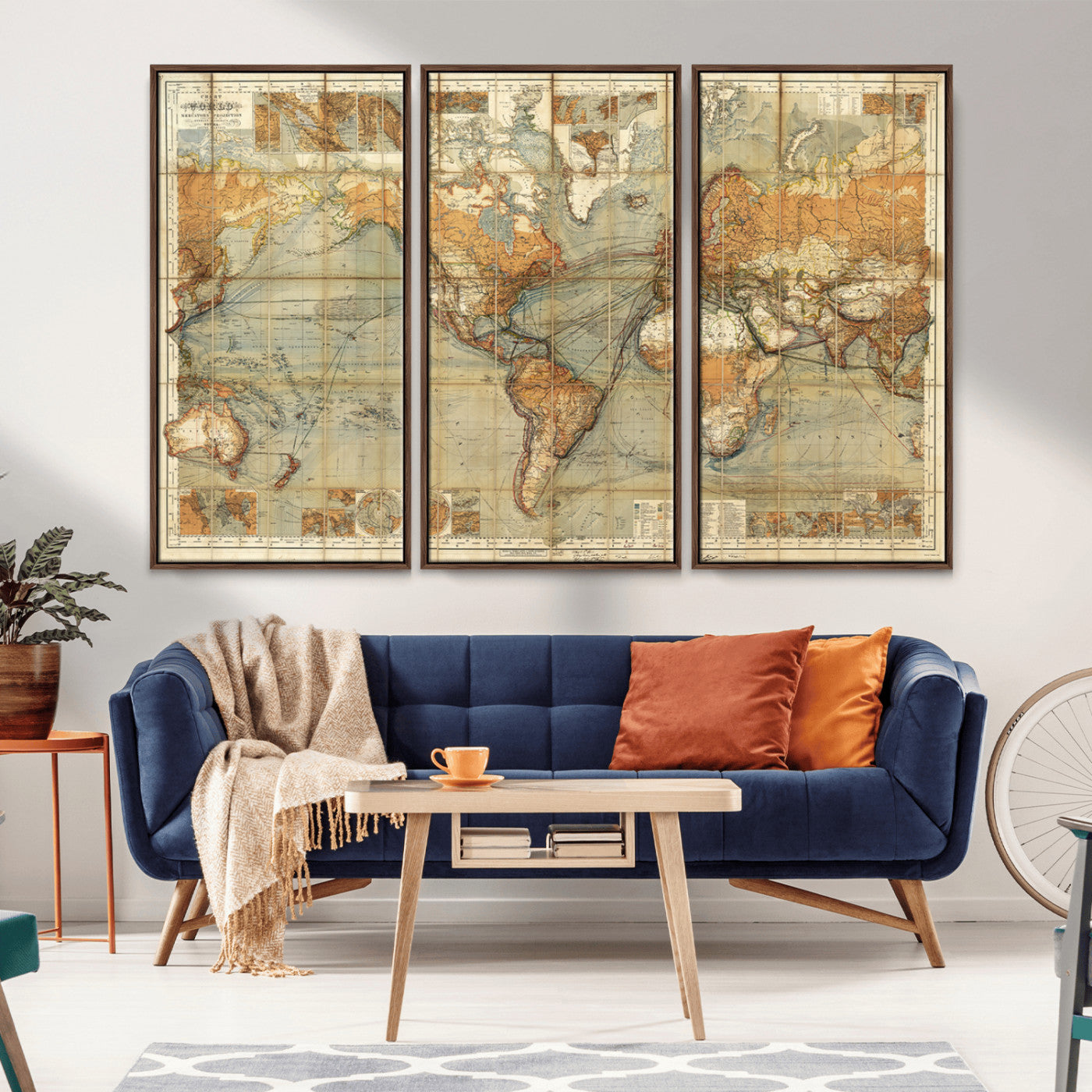 MGV-FC-48X32-3P - Push Pin World Map Canvas Print – Framed Wall Art for Couples to Track Their Travels – Anniversary