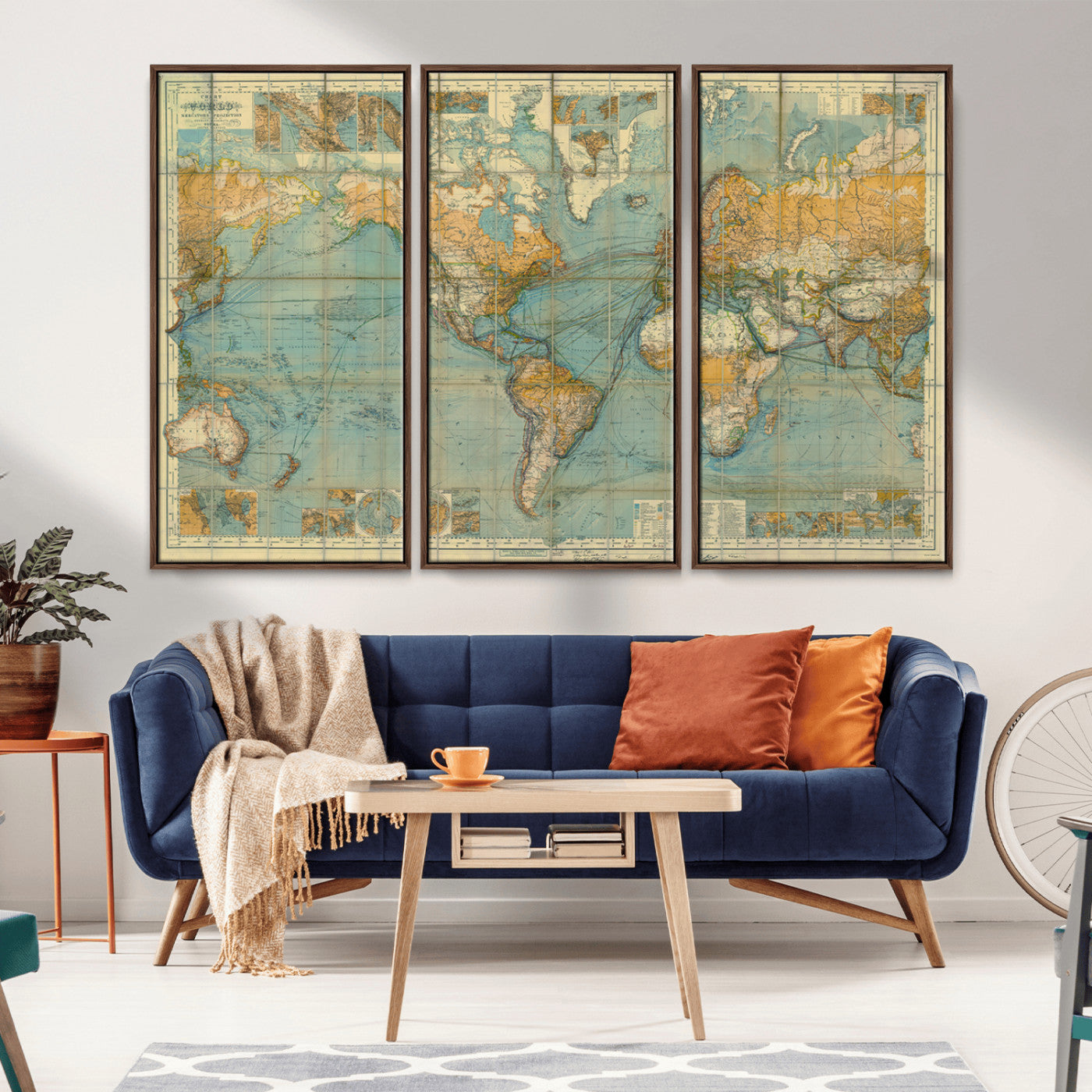 MGV-FC-48X32-3P - Push Pin World Map Canvas Print – Framed Wall Art for Couples to Track Their Travels – Anniversary