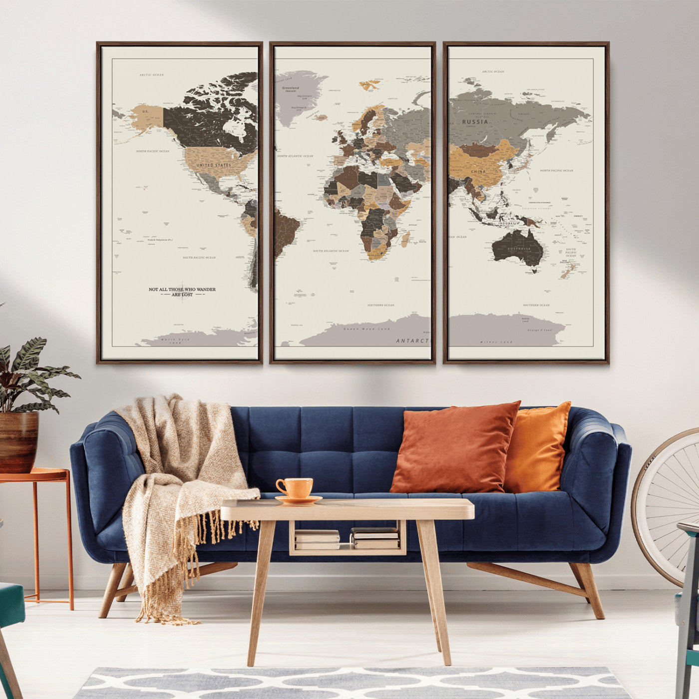 MGV-FC-48X32-3P - Push Pin World Map Canvas Print – Framed Wall Art for Couples to Track Their Travels – Anniversary