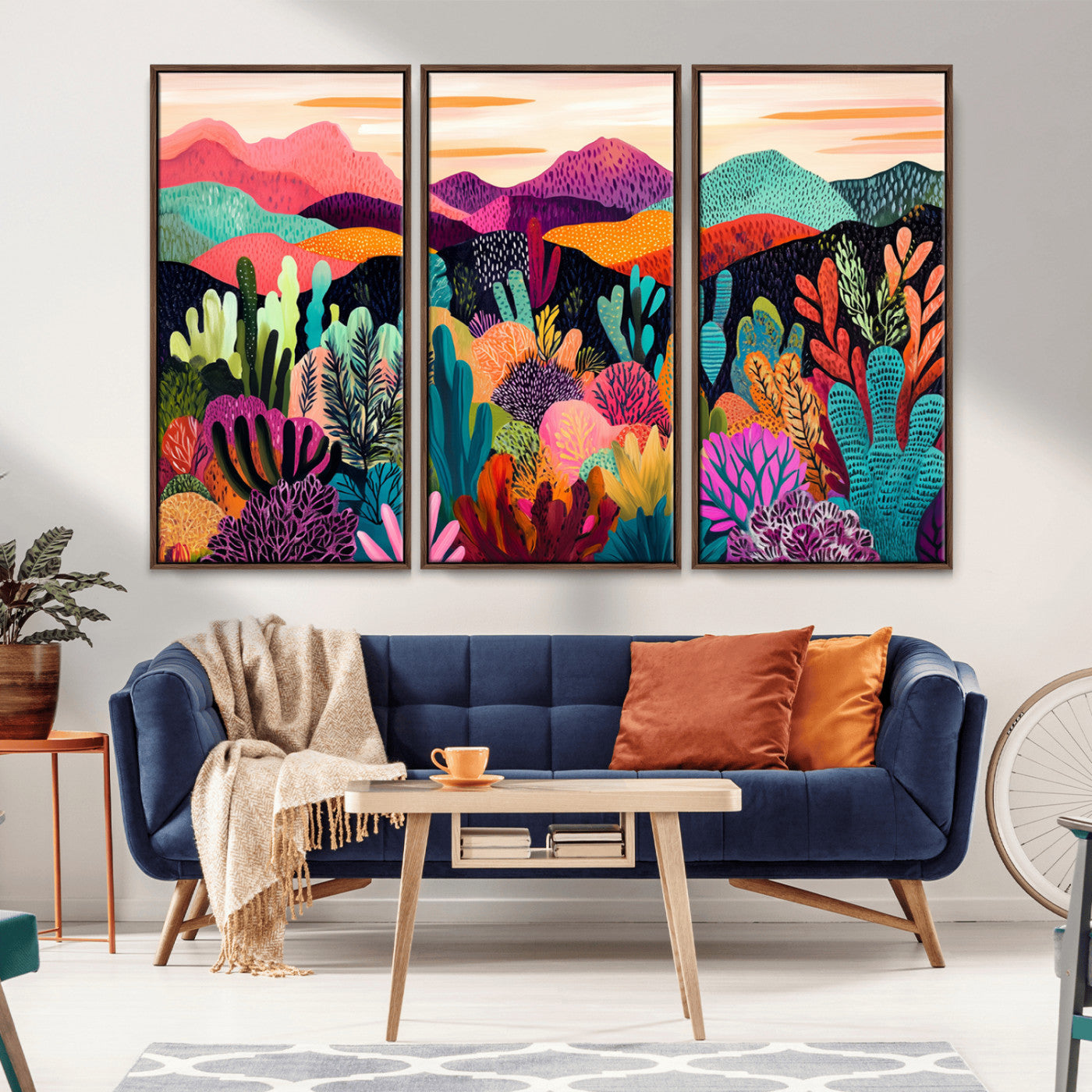 MGV-FC-48X32-3P - Abstract Kusama Print - Landscape Canvas Wall Art Print - Vibrant Modern Decor for Living Room,