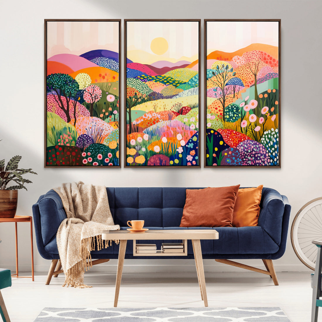 Yayoi Kusama 1986 Wall Art Print, Yayoi Kusama Wabi Sabi Japanese Abstract Landscape Canvas