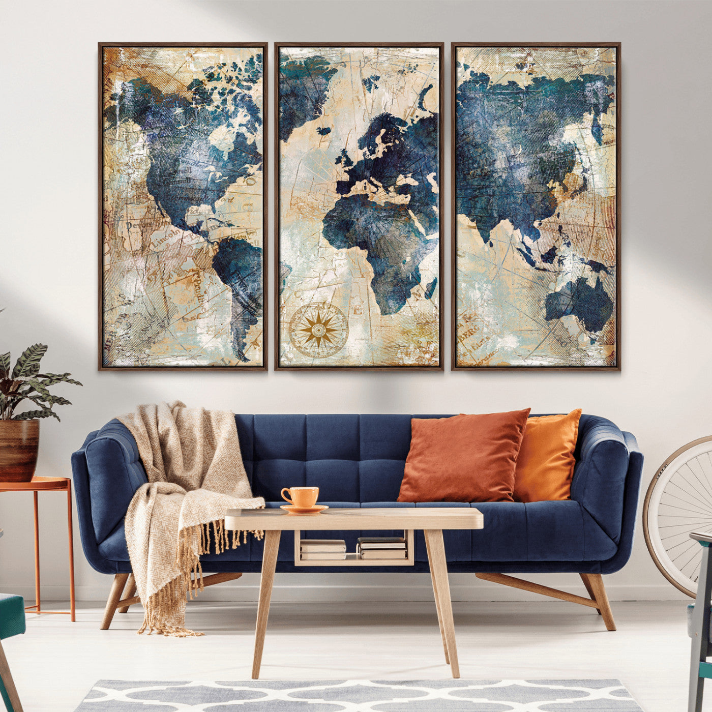 MGV-FC-48X32-3P - Push Pin World Map Canvas Print – Framed Wall Art for Couples to Track Their Travels – Anniversary