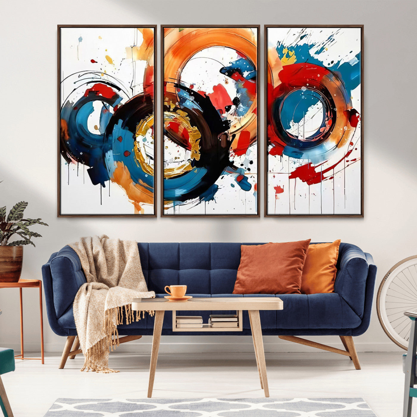 MGV-FC-48X32-3P - Abstract Wall Art, Rings Wall Art Canvas Print