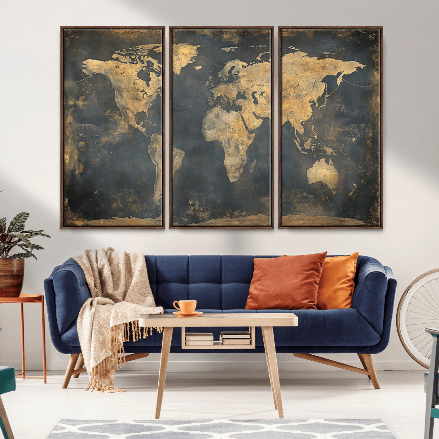 MGV-FC-48X32-3P - Push Pin World Map Canvas Print – Framed Wall Art for Couples to Track Their Travels – Anniversary