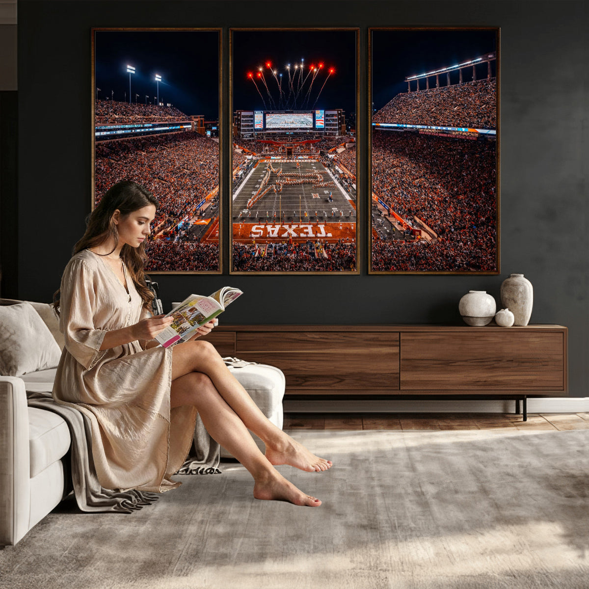 58778-PAN-FL-20X10 - Darrell K Royal Memorial Stadium | Texas Longhorns | Print Decor Wall Art Design for Home & Office Decoration