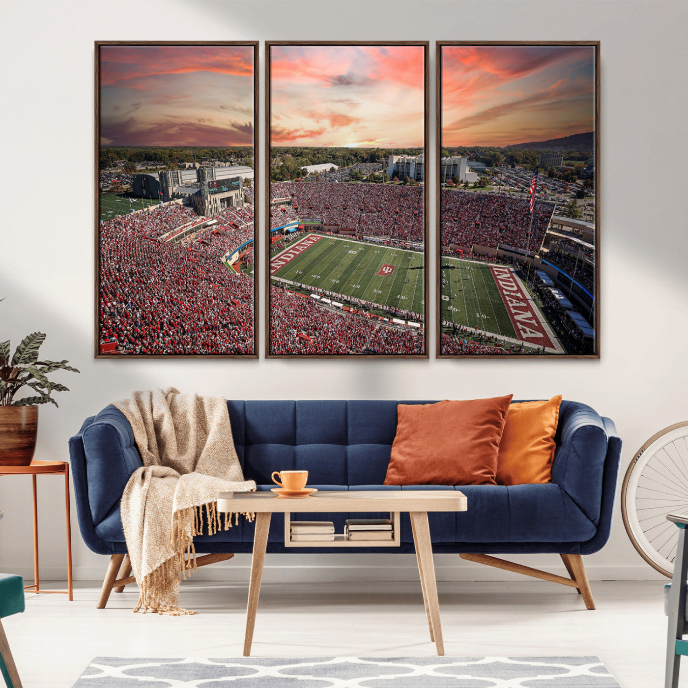 MGV-FC-48X32-3P - Indiana Memorial Stadium Wall Art Canvas Print, Framed Studium Canvas Art, Indiana Memorial Stadium