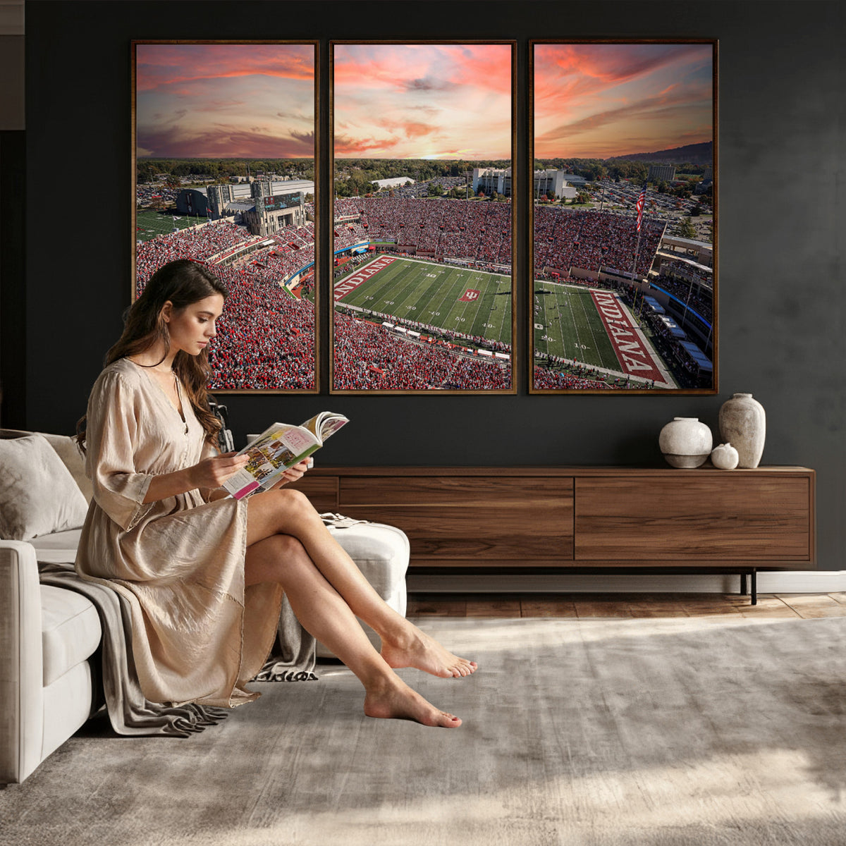 51135-MGV-CV-36X24 - Indiana Memorial Stadium Wall Art Canvas Print