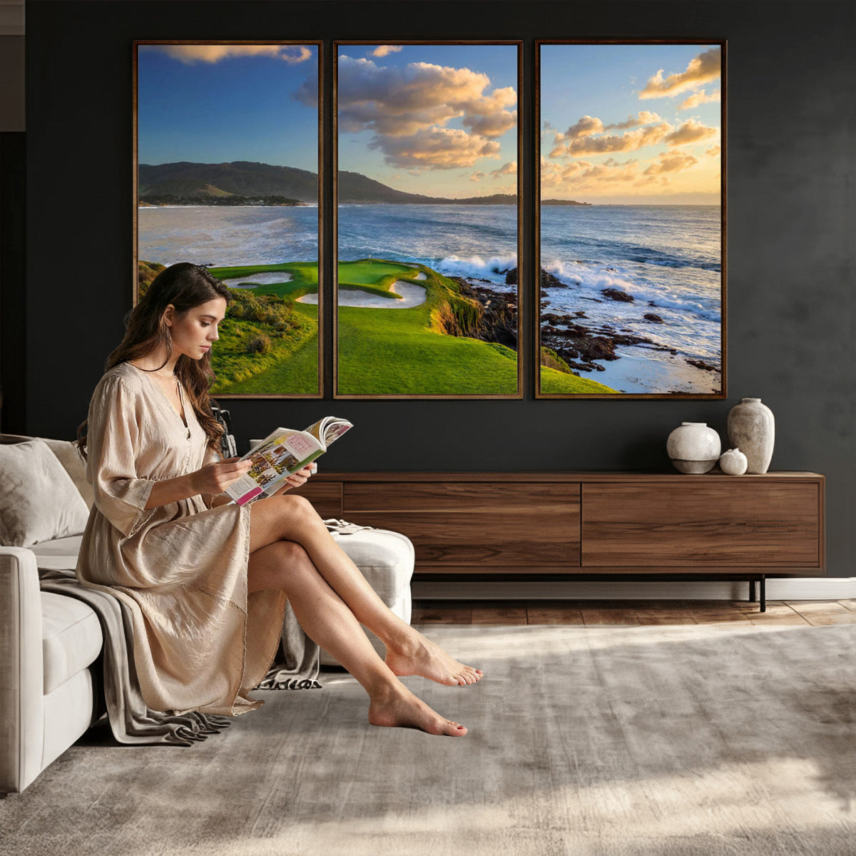 50107048-MGV-CV-36X24 - Pebble Beach Golf Links Wall Art Canvas Print