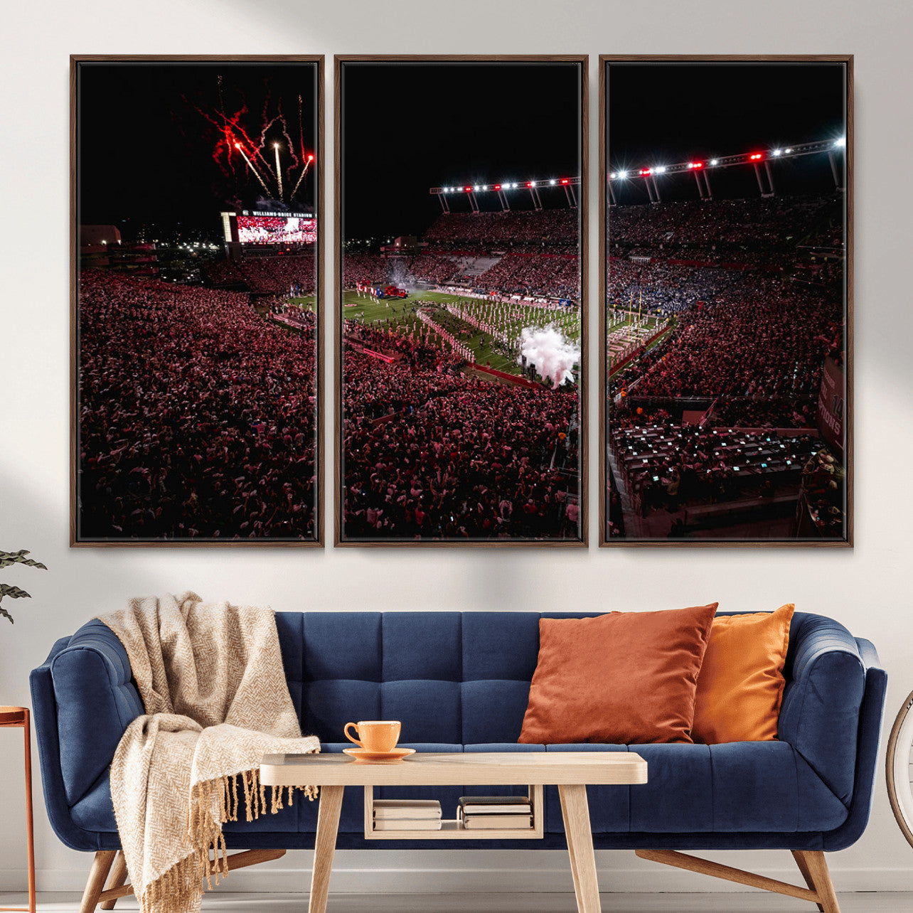 60690191-MGV-FC-48X32-3P - William Brice Stadium Wall Art Print – Baseball Game Room Artwork Print for Basement Dorm, Home, Office
