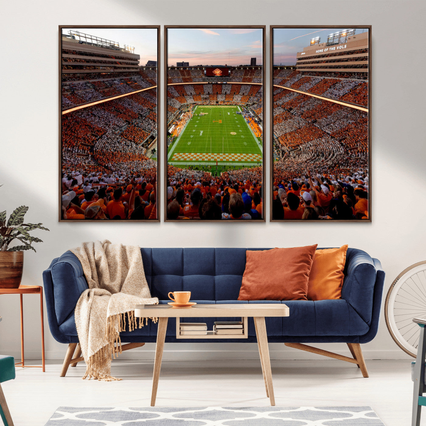37160229-MGV-FC-48X32-3P-Tennessee Neyland Stadium Wall Art Print, Sports Arena Canvas Wall Art, Panoramic Stadium Canvas Print, Modern Athletic Field Art Printing