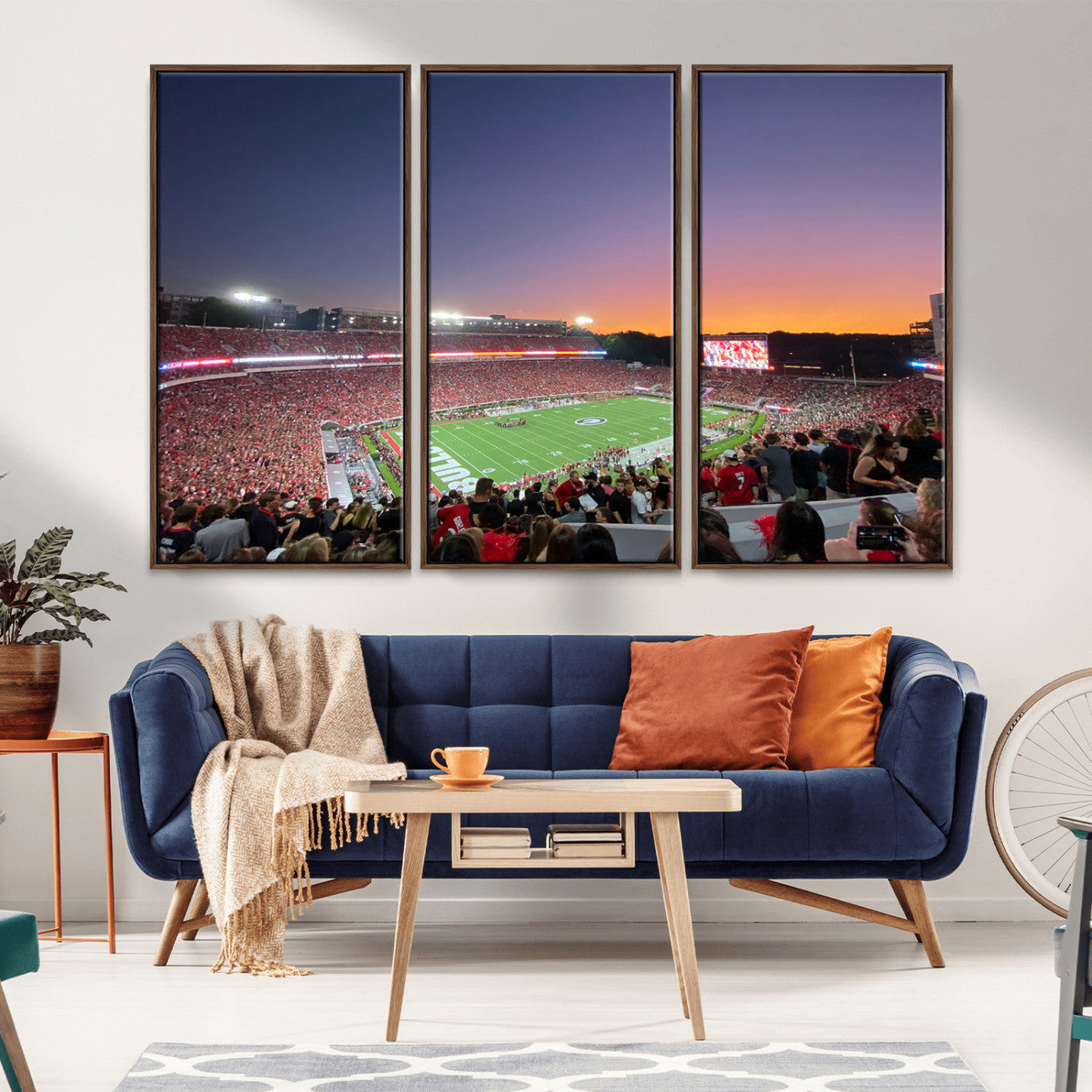 25139565-MGV-FC-48X32-3P-Dooley Stadium Wall Art Print, Sports Arena Canvas Wall Art, Dooley Field at Sanford Stadium Canvas Print, Modern Athletic Field Art Printing