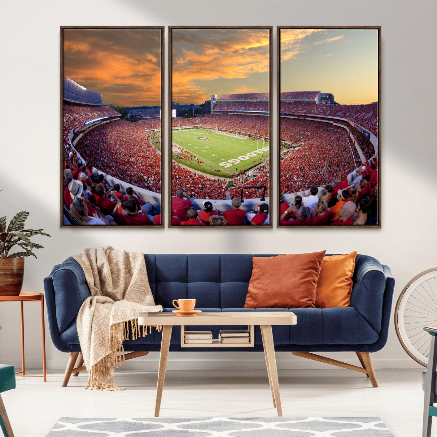 73680988-MGV-FC-48X32-3P-Dooley Stadium Wall Art Print, Sports Arena Canvas Wall Art, Dooley Field at Sanford Stadium Canvas Print, Modern Athletic Field Art Printing