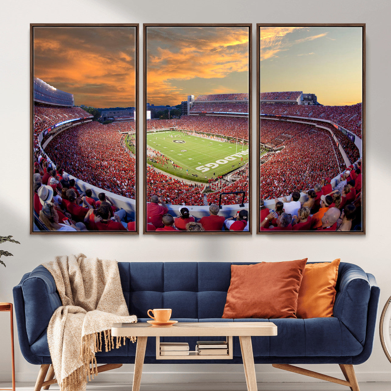 73680988-MGV-FC-48X32-3P - Dooley Stadium Wall Art, Sports Arena Canvas Print, Dooley Field Sanford Stadium Artwork for Home, Office