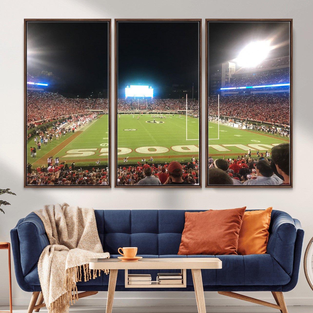 16230786-MGV-FC-48X32-3P - Dooley Stadium Wall Art, Sports Arena Panoramic Canvas Print, Modern Stadium Landscape Artwork for Home, Office