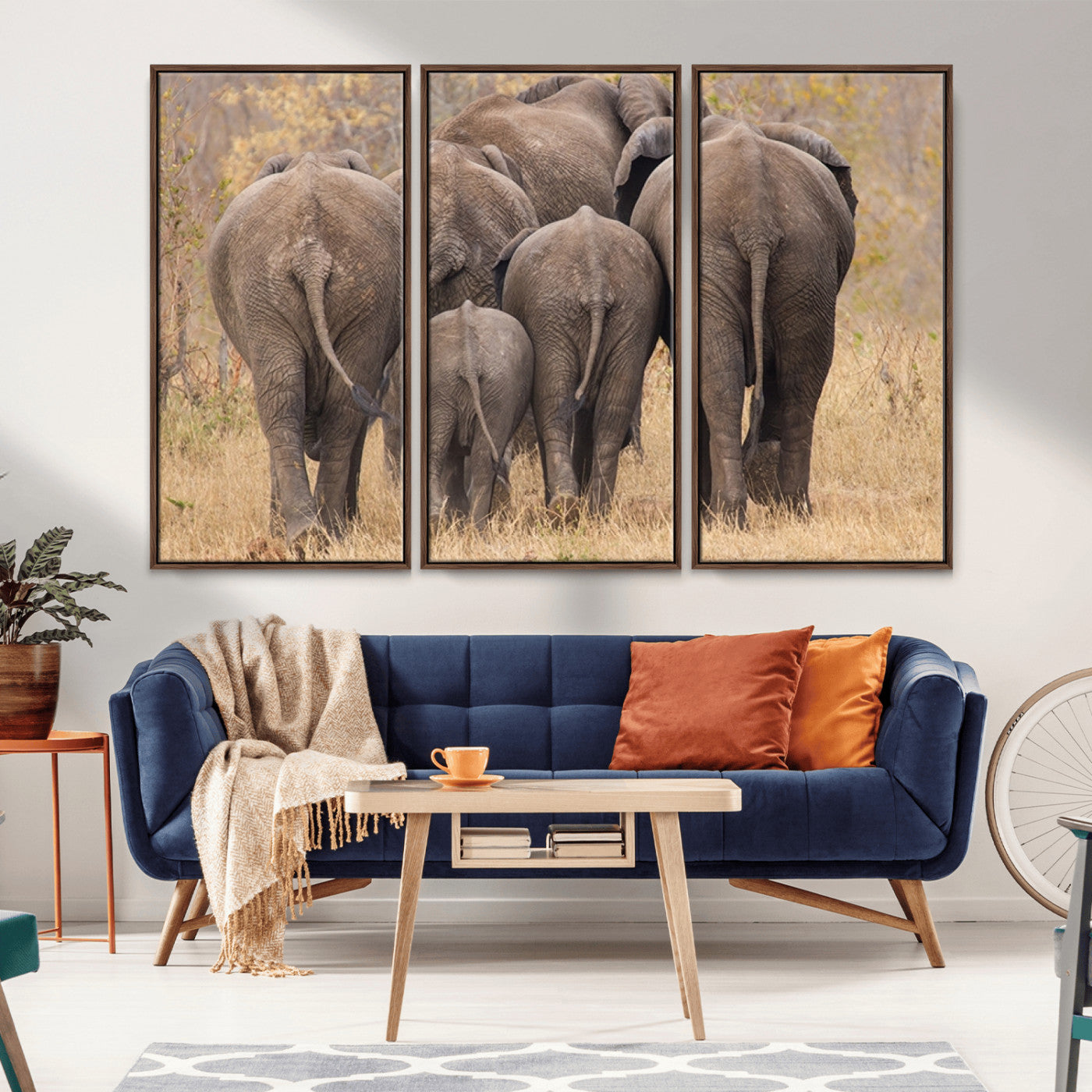 MGV-FC-48X32-3P - Wild Elephant Wall Art Canvas Print
