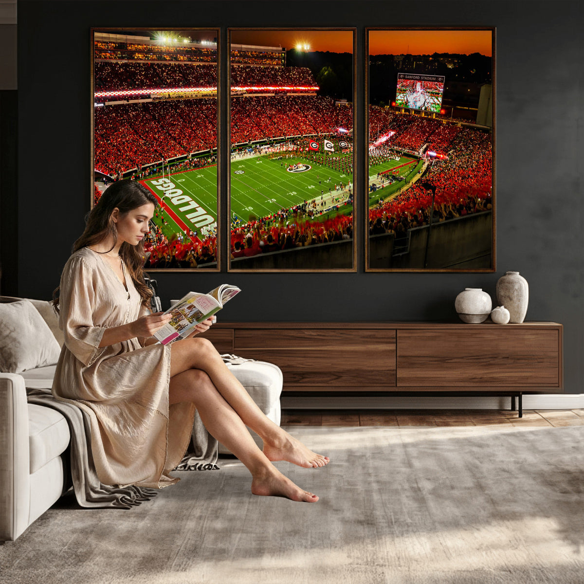 48894104-MGV-CV-36X24 - Georgia Bulldogs Stadium Wall Art Canvas Print, Sanford Stadium