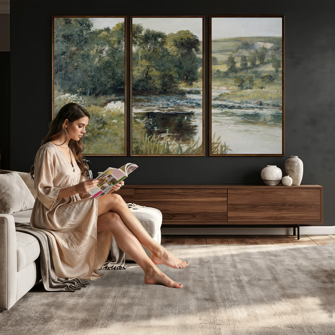 63256010-MGV-CV-36X24 - Edward Mitchell Bannister Streamside Wall Art Canvas Print